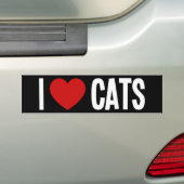 Ik hou van katten ❤️ Ik hou bumpersticker (Op auto)