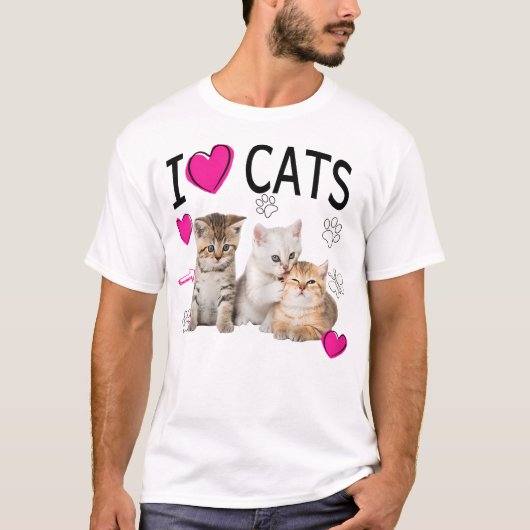 Ik hou van katten | Kattenliefhebber Ik hou van Ki T-shirt (Voorkant)