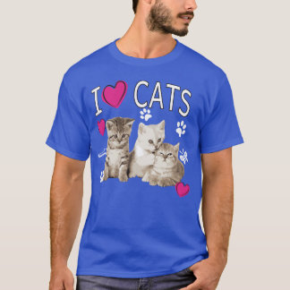 Ik hou van katten Kattenliefhebber Ik hou van kitt T-shirt