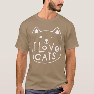 Ik hou van katten kattenmotief kattenkat gezegde k t-shirt