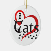 Ik hou van katten keramisch ornament (Rechts)