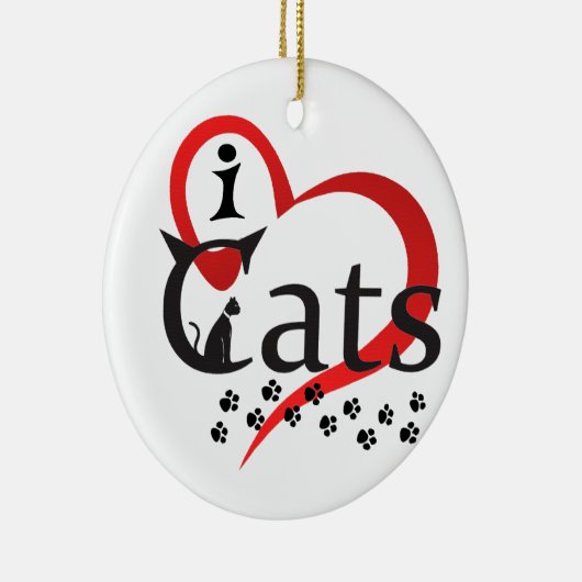 Ik hou van katten keramisch ornament (Rechts)