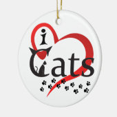Ik hou van katten keramisch ornament (Links)