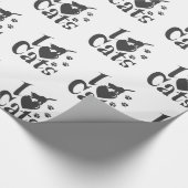 Ik hou van katten - Kies achtergrondkleur Cadeaupapier (Hoek)