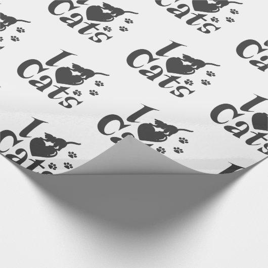 Ik hou van katten - Kies achtergrondkleur Cadeaupapier (Hoek)