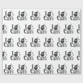 Ik hou van katten - Kies achtergrondkleur Cadeaupapier (Vlak)