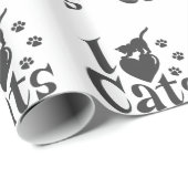 Ik hou van katten - Kies achtergrondkleur Cadeaupapier (Rol Hoek)