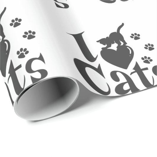 Ik hou van katten - Kies achtergrondkleur Cadeaupapier (Rol Hoek)