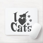 Ik hou van katten - Kies achtergrondkleur Muismat (Met muis)