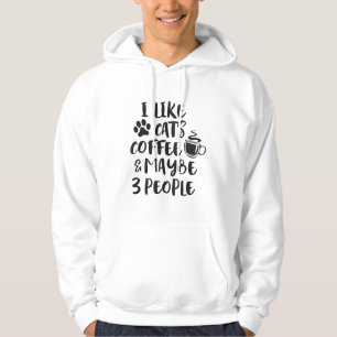 IK HOU VAN KATTEN KOFFIE MISSCHIEN 3 MENSEN Grappi Hoodie