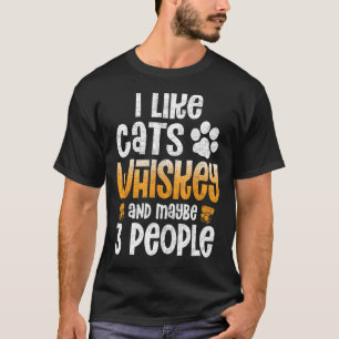 Ik hou van katten koffie misschien 3 mensen grappi t-shirt