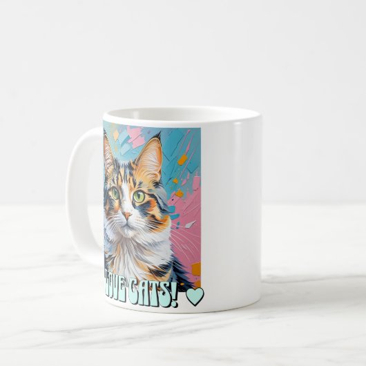 Ik hou van katten! koffiemok (Voorkant links)