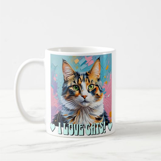Ik hou van katten! koffiemok (Links)