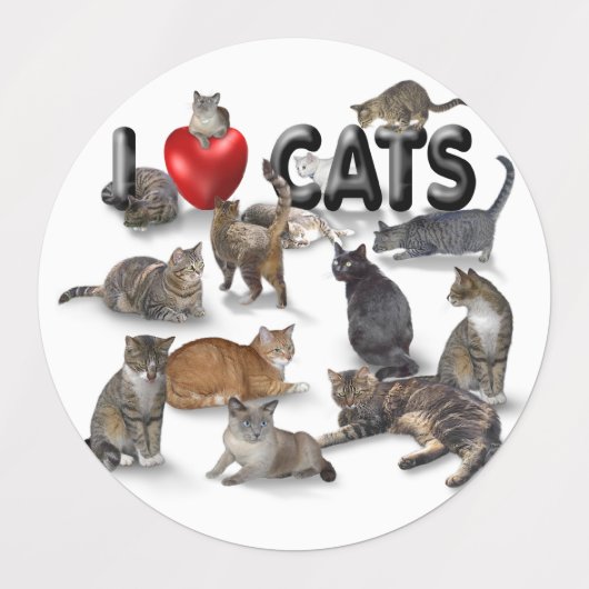 Ik hou van katten labels (Design 1)
