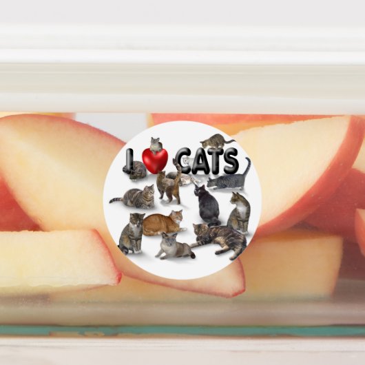 Ik hou van katten labels (Aangebracht)