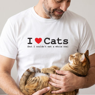 Ik hou van katten (maar ik zou geen hele kat opete t-shirt
