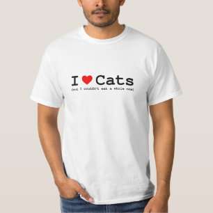 Ik hou van katten (maar ik zou geen hele kat opete t-shirt