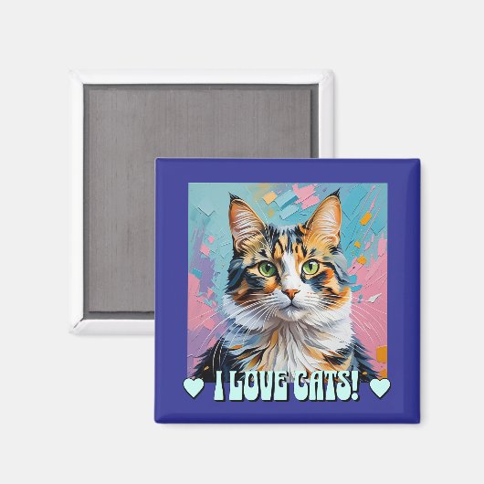 Ik hou van katten! magneet (Voorkant / Achterkant)