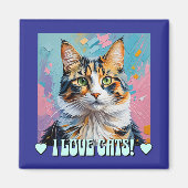 Ik hou van katten! magneet (Voorkant)