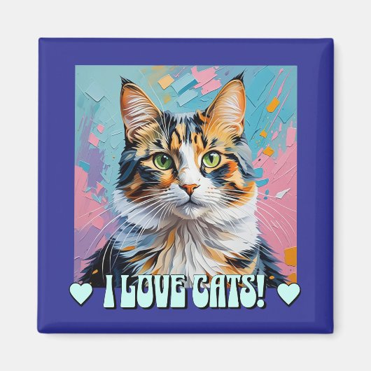 Ik hou van katten! magneet (Voorkant)