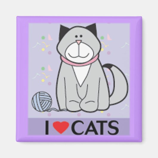 Ik hou van katten magneet (Voorkant)