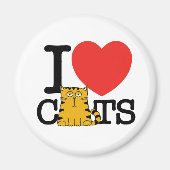 Ik hou van katten magneet (Voorkant)