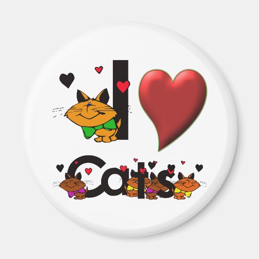 Ik hou van katten magneet (Voorkant)