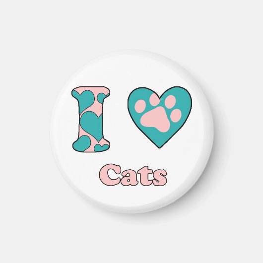 Ik hou van katten magneet (Voorkant)