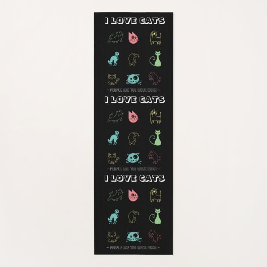 Ik hou van katten - mensen zijn te veel werk (V5) Yogamat (Voorkant)