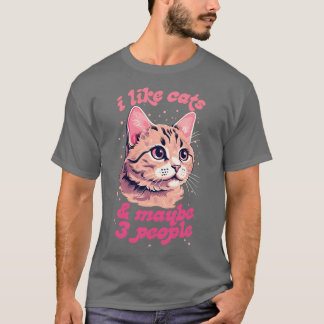 Ik hou van katten misschien wel 3 mensen t-shirt