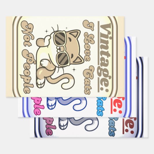 Ik hou van katten, niet van mensen inpakpapier vel (Set)