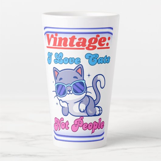 Ik hou van katten, niet van mensen latte mok (Voorkant)
