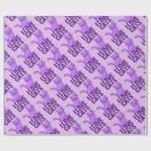 Ik hou van katten Paars Cadeaupapier (Vlak)