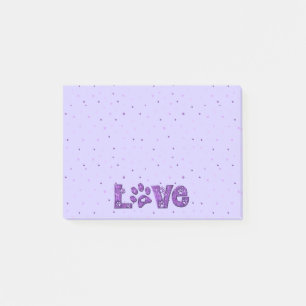 Ik hou van katten - paarse glitter - post-it® notes