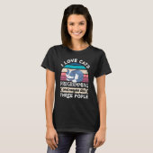 Ik hou van katten programmeren en als drie mensen t-shirt (Voorkant volledig)