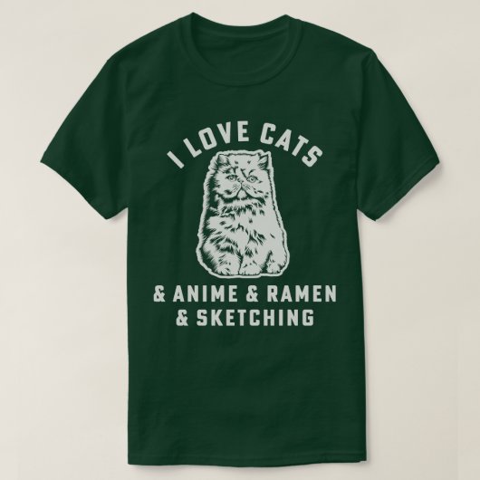 Ik hou van katten ramen schetsen kat mam meisje t-shirt (Design voorkant)