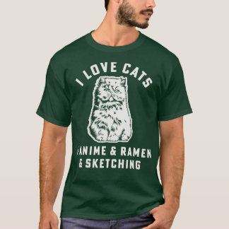 Ik hou van katten ramen schetsen kat mam meisje t-shirt