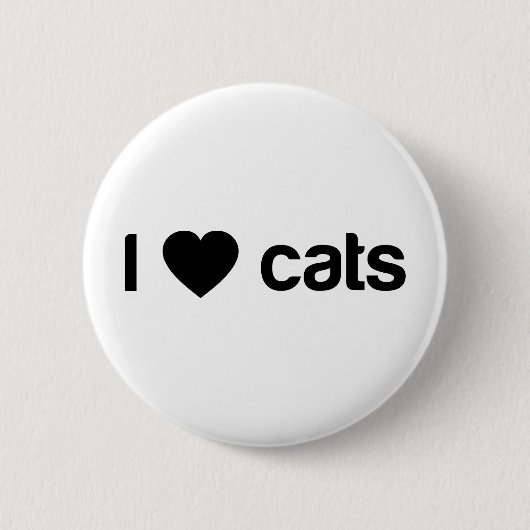 Ik hou van katten ronde button 5,7 cm (Voorkant)