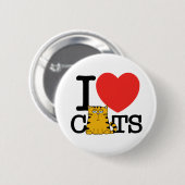 Ik hou van katten ronde button 5,7 cm (Voorkant /achterkant)