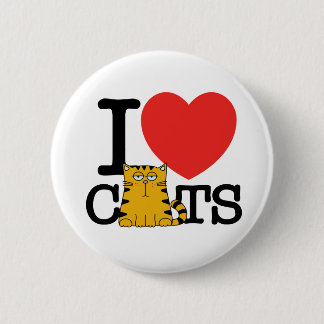 Ik hou van katten ronde button 5,7 cm