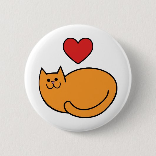 Ik hou van katten ronde button 5,7 cm (Voorkant)