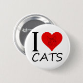 Ik hou van katten ronde button 5,7 cm (Voorkant /achterkant)