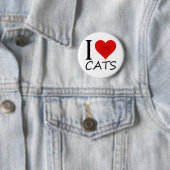 Ik hou van katten ronde button 5,7 cm (In situ)