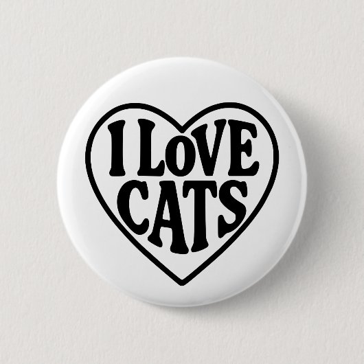 Ik hou van katten ronde button 5,7 cm (Voorkant)
