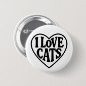 Ik hou van katten ronde button 5,7 cm (Voorkant /achterkant)