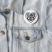 Ik hou van katten ronde button 5,7 cm (In situ)