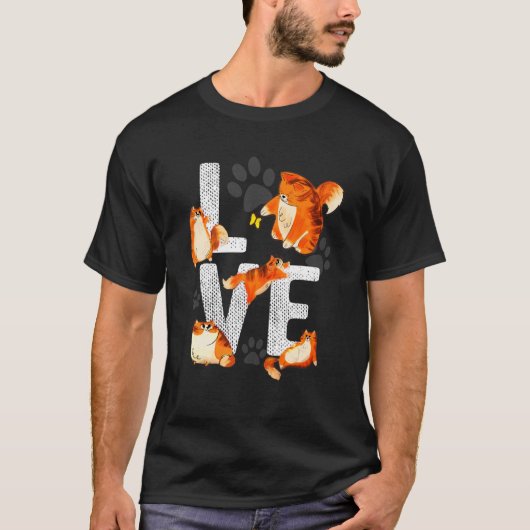 Ik hou van katten Schattige Ca Leuke Kat T-shirt (Voorkant)