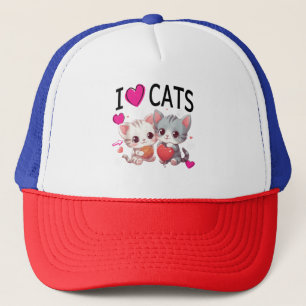 Ik hou van katten Shirt gewoon een meisje dat houd Trucker Pet