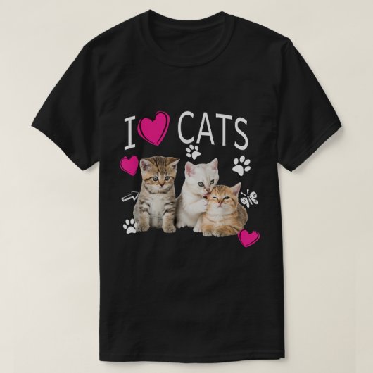 Ik hou van katten Shirt Kattenliefhebber Ik hou va (Design voorkant)