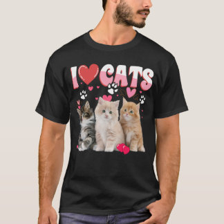 Ik hou van katten Shirt kattenliefhebber T-shirt -